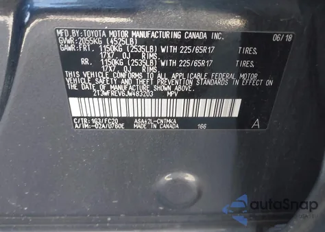 2018 Toyota Rav4 Xle из США, поврежденный, VIN 2T3WFREV6JW483203